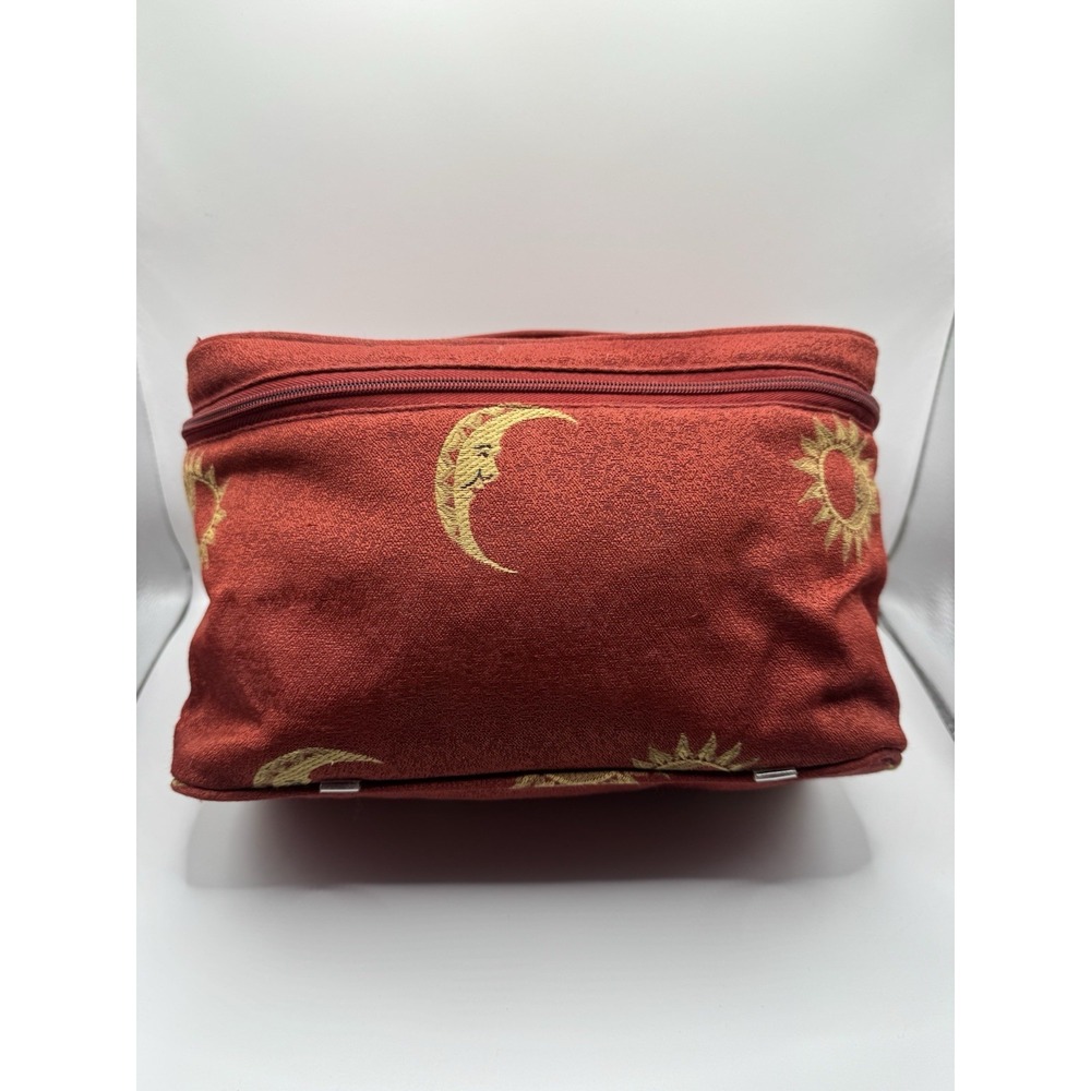 Y2K Celestial Make Up Bag - Red & Gold - Sun & Moon